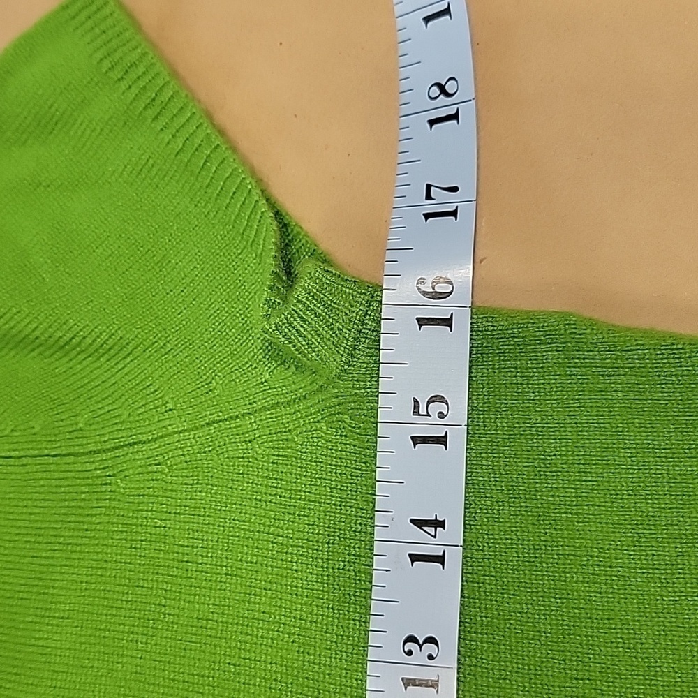 Gap, Size M Bright Lime Greenish 100% Cashmere Short Sleeve Sweater T-Shirt - Picture 6 of 11